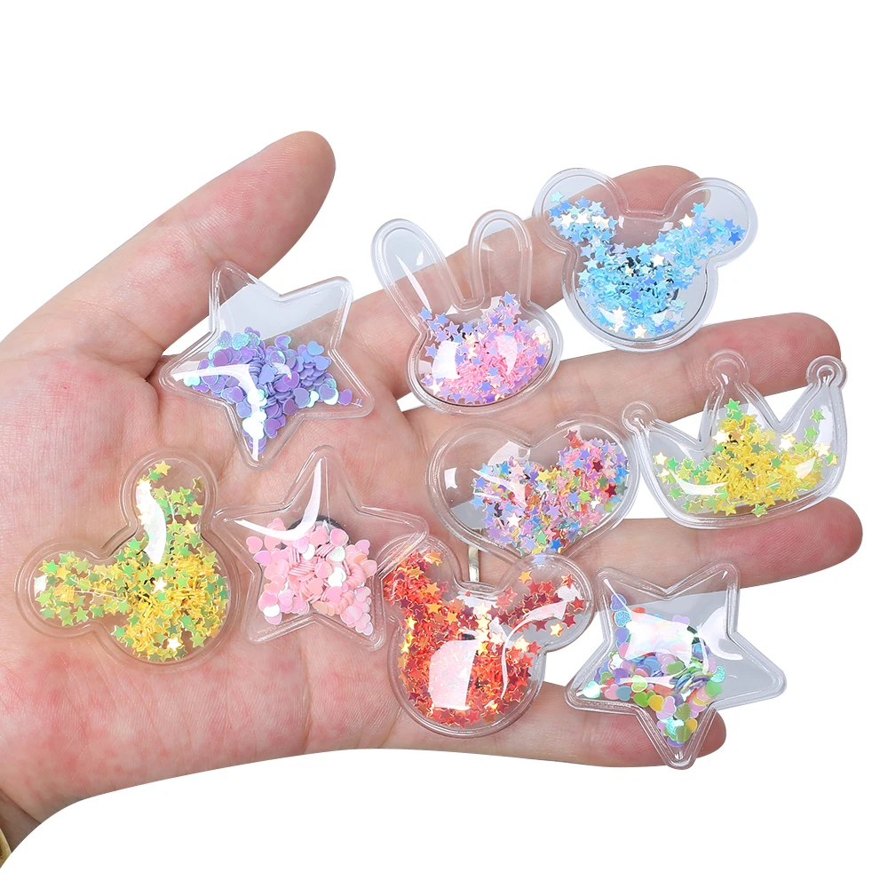 Sequins quicksand 1pc PVC Game Shoe Charms Shoe Accessories Shoe Decoration for  Wristbands Kids Party Xmas Hot Sale