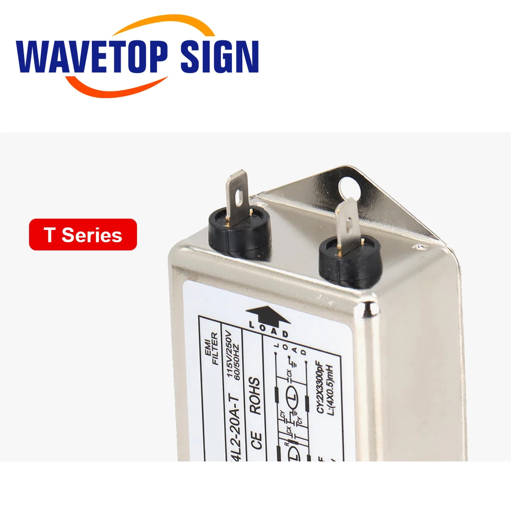 WaveTopSign Power EMI Filter CW4L2-10A-T/S CW4L2-20A-T/S Single Phase AC 115V / 250V 20A 50/60HZ