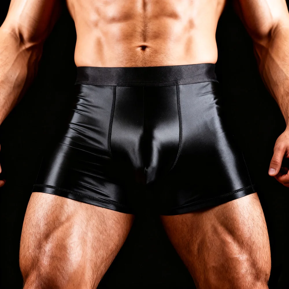 Męskie satynowe, błyszczące, jedwabiste, oddychające bokserki szybkoschnąca bielizna do biegania, spodnie sportowe z średnim stanem, odzież aktywna, spodenki na siłownię, do jogi, na plażę.