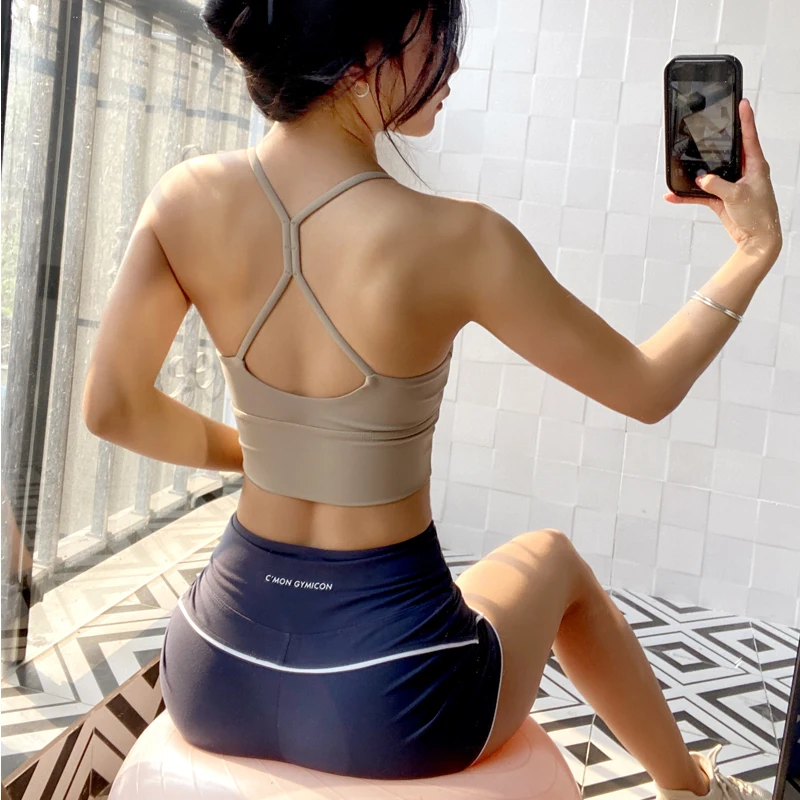 

New sexy Yoga clothing running sports vest quick drying bra shock-proof gathering fitness clothing Bra Top women