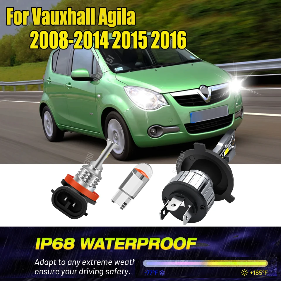 

LED Headlamp Fog Light 6000K Bright White, Durable Aluminum Housing For Vauxhall Agila 2008 2009 2010 2011 2012 2013 2014-2016