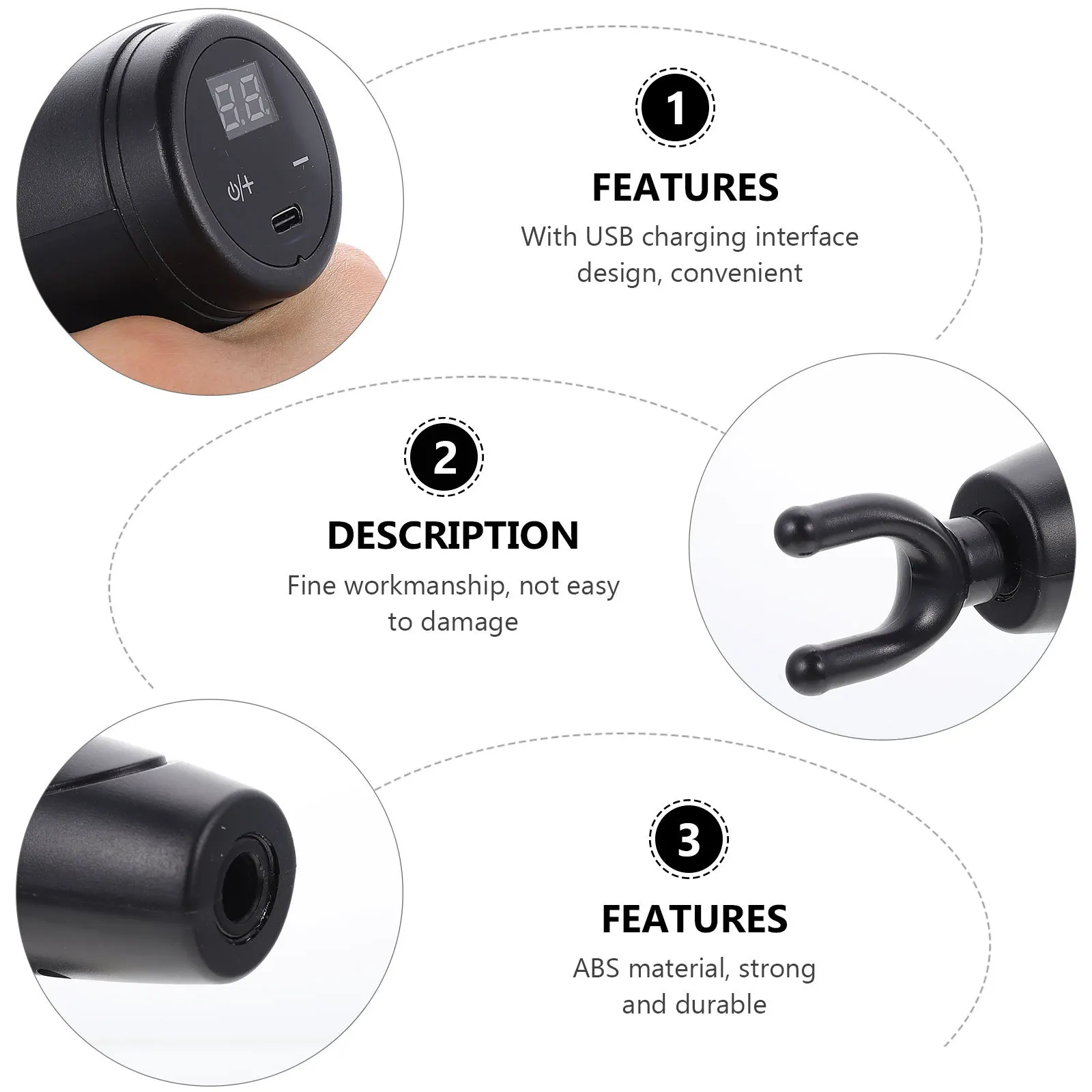 

1Set Electrical Fascia Massager Handheld Tool Deep Tissue Massage Muscle Soreness Relief Safe Durable Home Supply