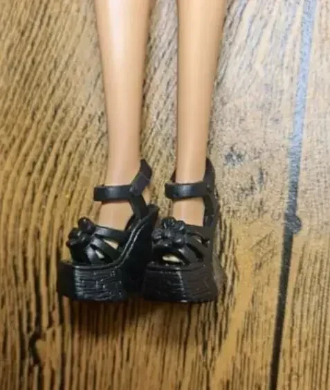 High heels Doll  flat feet shoes white boots gifts accessories for your 1/6 Barbie dolls TpQ88