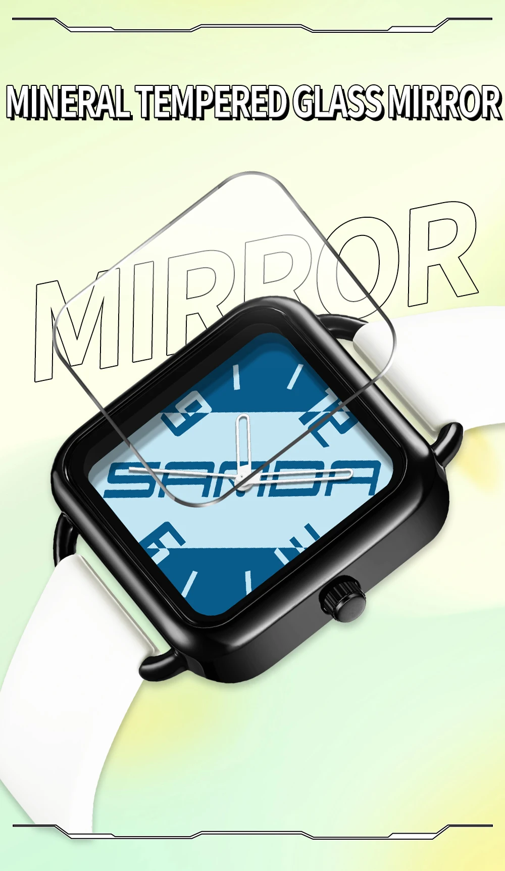 SANDA 3261, студенческие кварцевые часы, красочные водонепроницаемые часы для отдыха, креативный квадратный циферблат, модные мужские и женские кварцевые часы, подарок