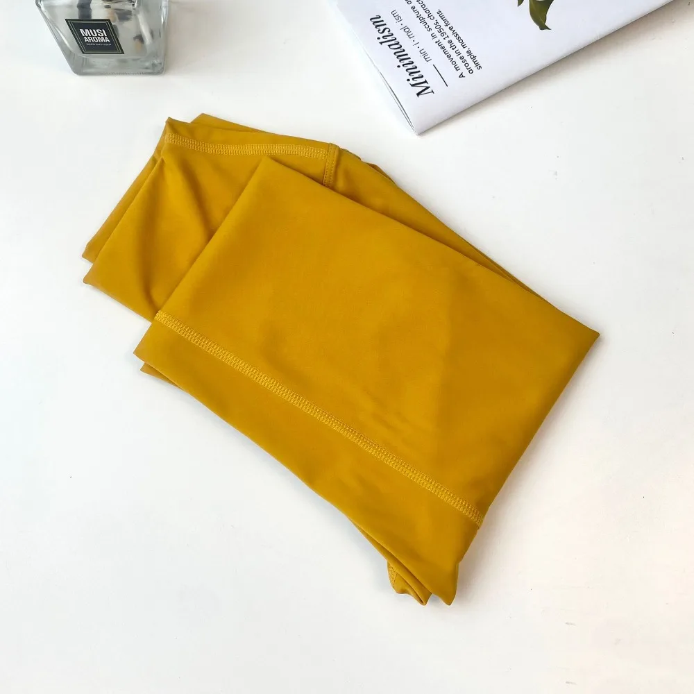 

Gym Cream Colored Yoga Pants High Waist Hip Lifting Fitness Pants Breathable Stretchy Exercise Cropped Pants Exercise