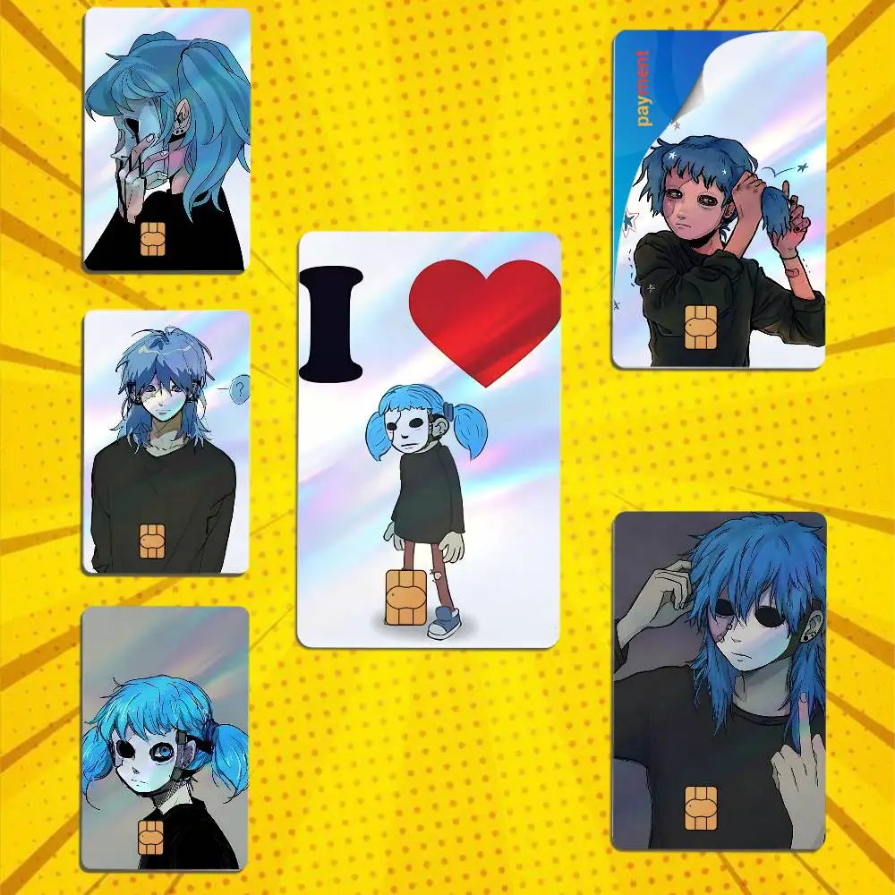 horror puzzle game Sally Face Sal Fisher High Quality Anime Laser PVC Sticker Film Skin Cover For Metro Debit Credit Card