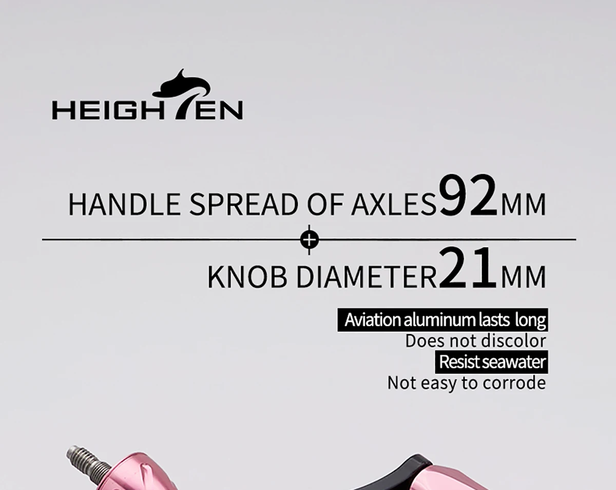 Erhöhte Spinnrolle mit Doppelgriff, 92 mm Achsabstand und 21 mm Knopf, passend für Daiwa- und Shimano-Rollen-Modifikationsteile – Detail 2