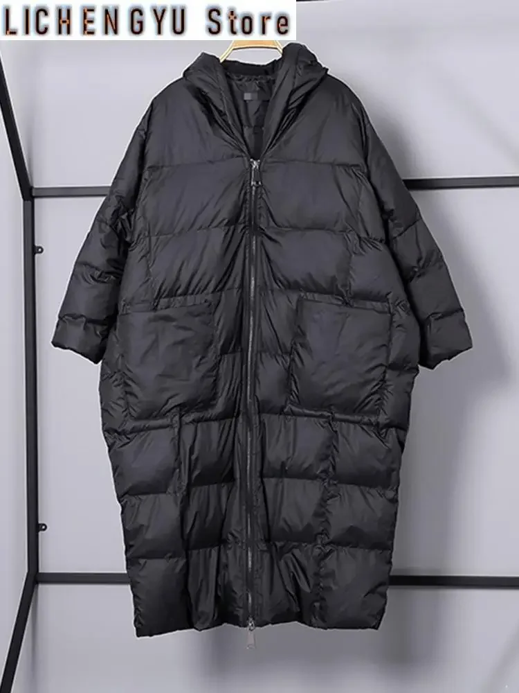 New Winter Hooded Long Sleeve Solid Color Black Cotton-padded Warm Loose Big Size Jacket Women parkas Fashion