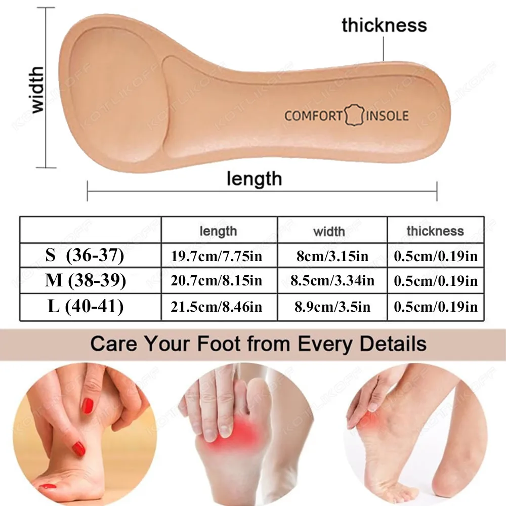 Self-adhesive Sandals Insoles for Shoes Women High heeled Sweat absorbent Inner Sole Non Slip Memory Foam Deodorant Shoe Pads