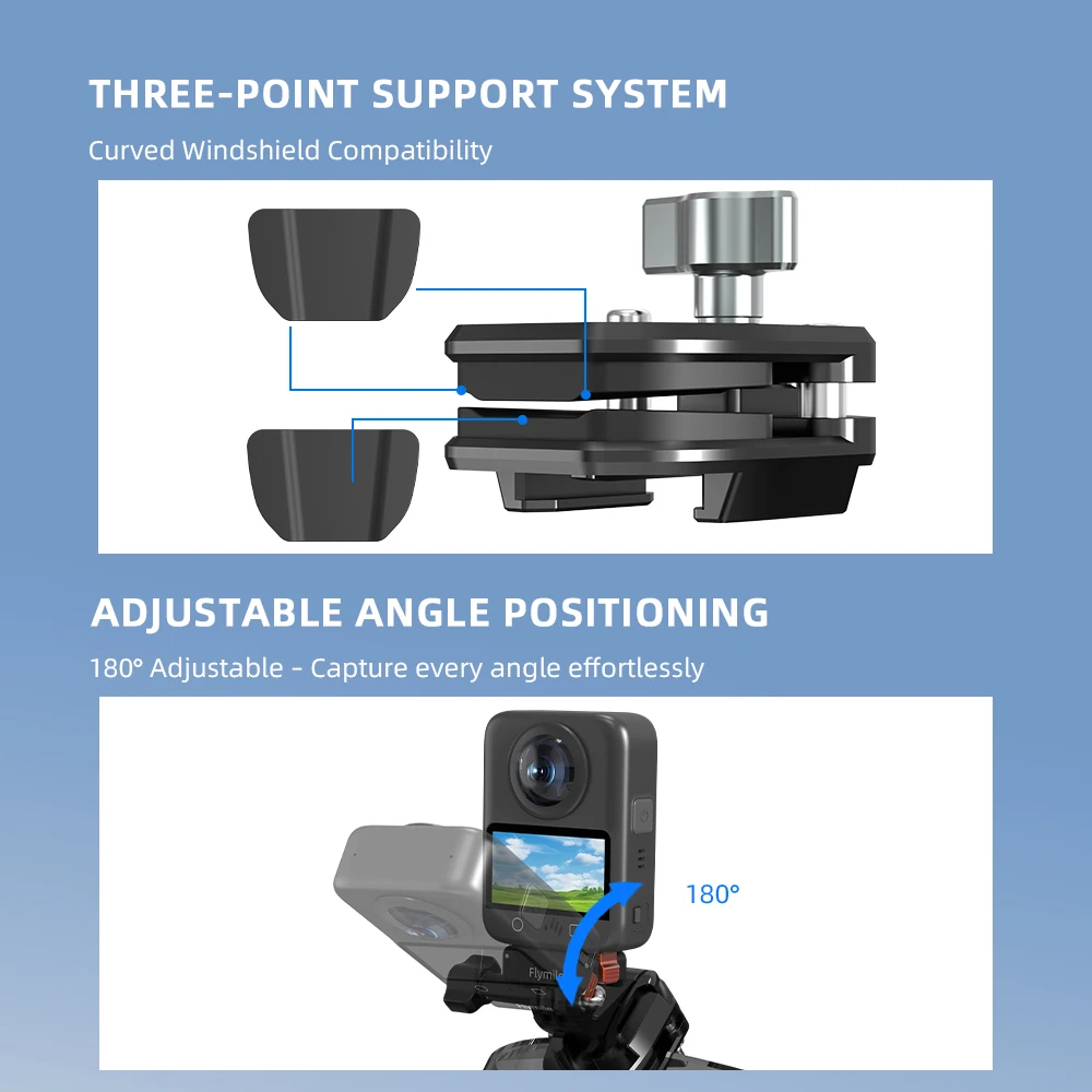 Flymile دراجة نارية الزجاج الأمامي كليب منصب الكاميرا ل DJI OSMO نانو اكسسوارات كاميرا المشبك POV قوس الإفراج السريع