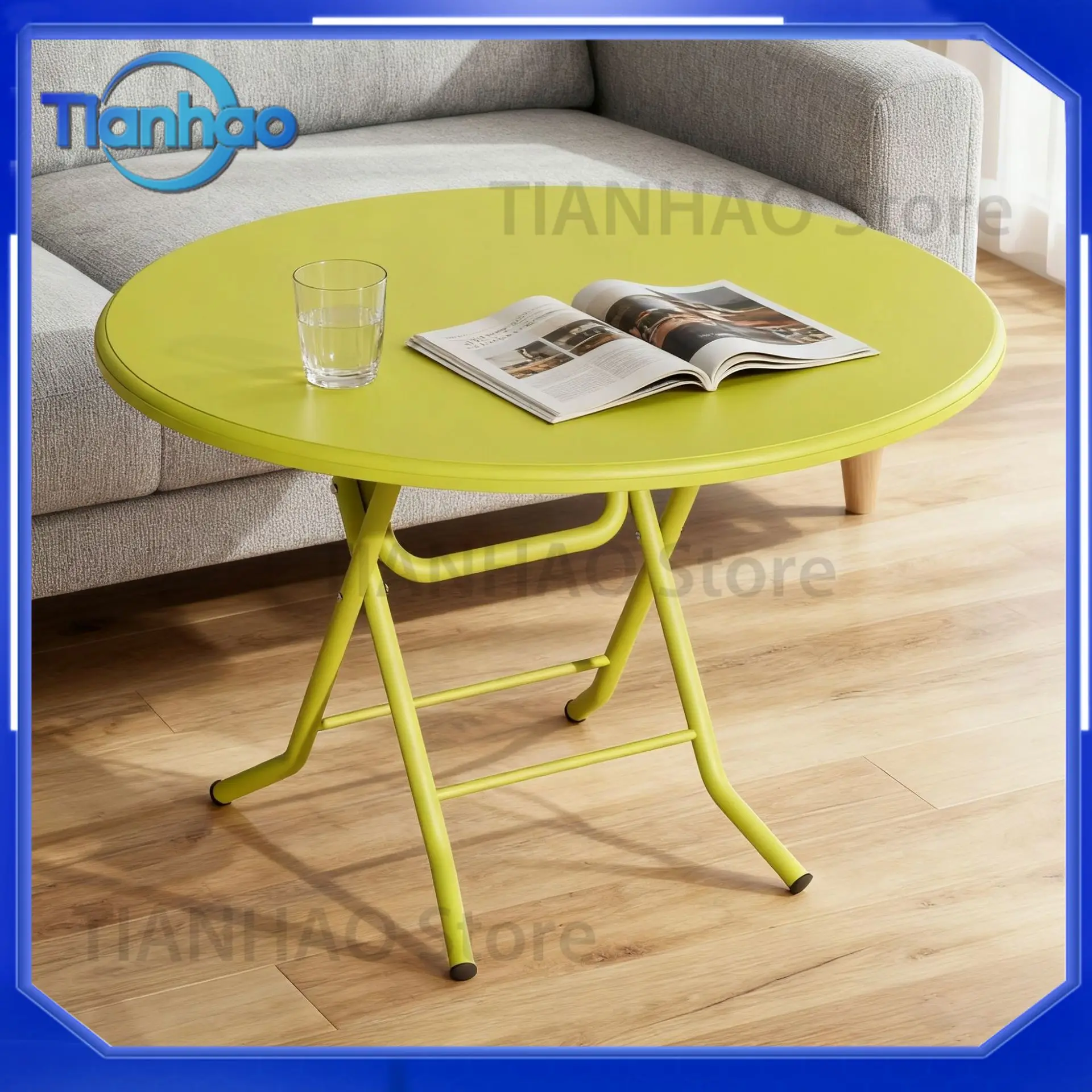 Portable Folding Round Dining Table for Home and Outdoor Use Cream-Colored Personalized Compact Table