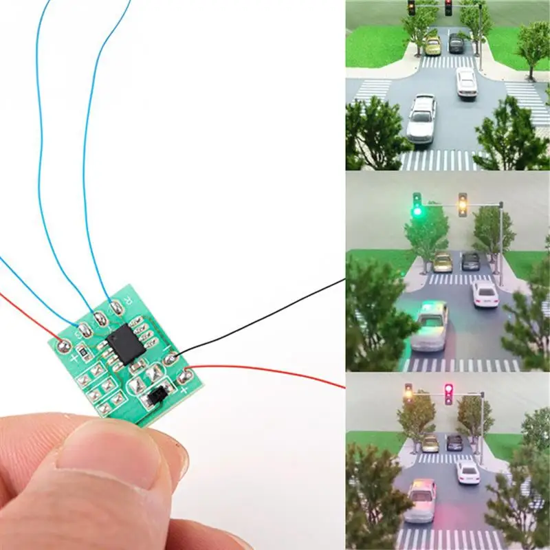 Mini Road Model Railroad Traffic Signal Light Controller Circuit Board HO N All Scale Controller Panel System Low Power