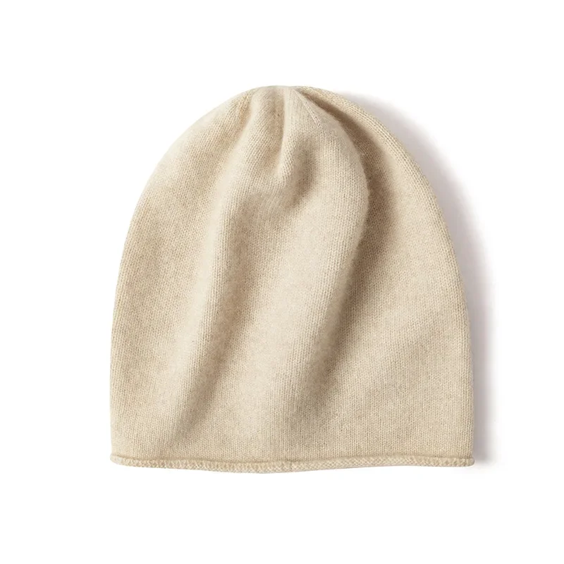 100% Pure Cashmere Winter Beanie - Goat Wool Knit Slouch Cap for Men & Women Unisex Thermal Hat 2025