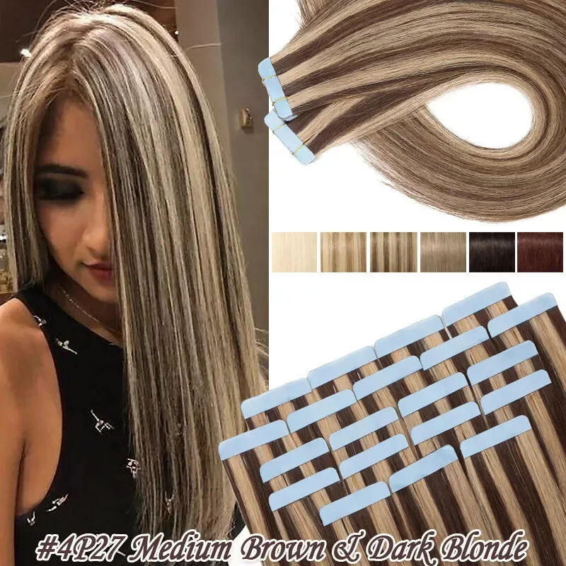 

Лента для наращивания волос HAIRTIME # P4/27, 100% натуральные человеческие волосы, 20 шт. США
