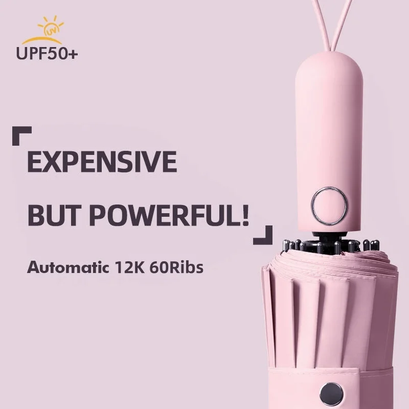 

Превосходный ветрозащитный автоматический зонт 12K на 60 ребер с защитой от ультрафиолета, трехкратный зонт для взрослых, оптовая продажа, 1 шт.