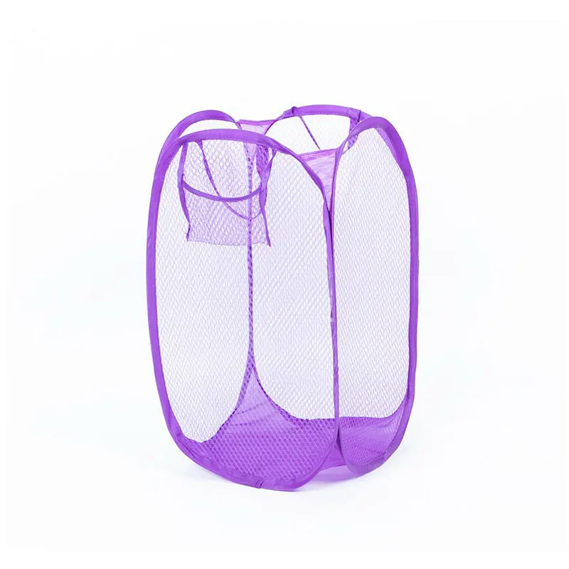 سلة غسيل شبكية قابلة للطي ملابس محمولة تعيق لسهولة الغسيل وتخزين الملابس القذرة الجوارب اللعب أشتات #6