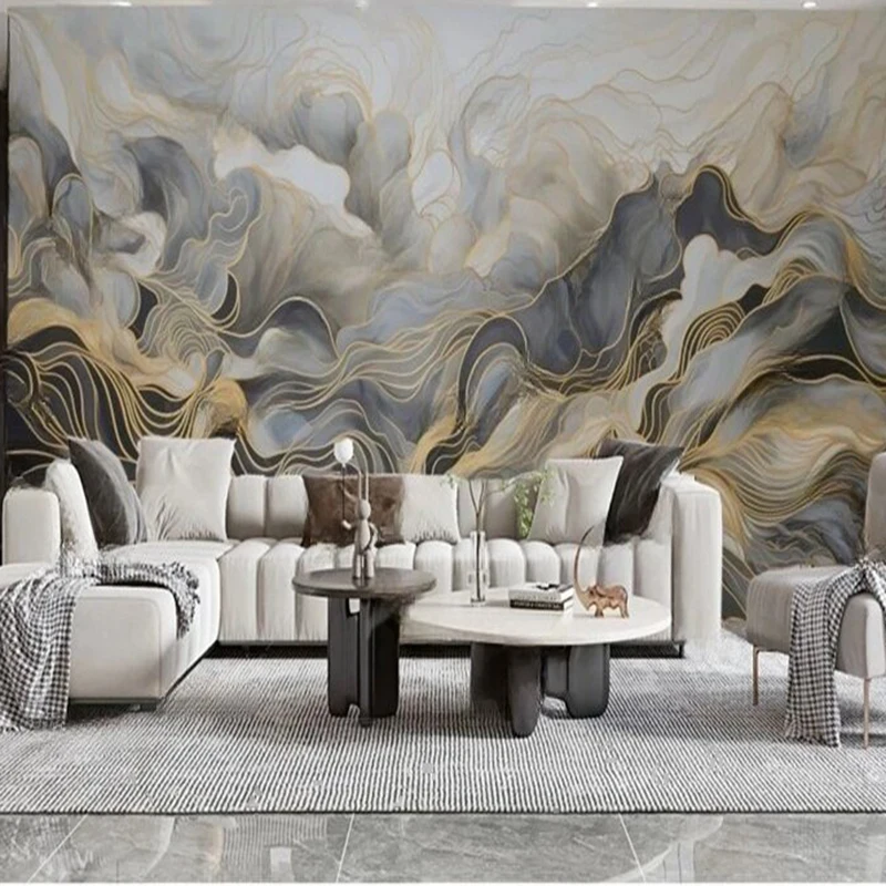 

Modern Abstract Line Pattern Custom Mountain Landscape Wallpaper Mural for Living Room TV Sofa Background Wall Decoration
