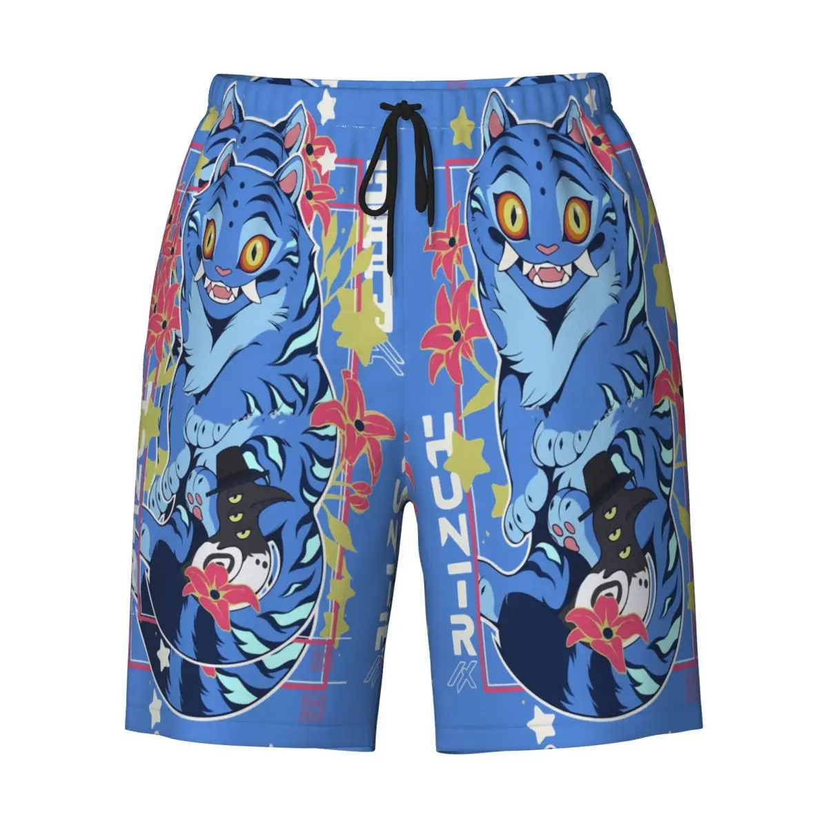 ملابس السباحة KPop شيطان الصيادين النمر مجلس السراويل الصيف شورتات للبحر عادية الرجال المطبوعة الرياضة سريعة الجافة الشاطئ جذوع