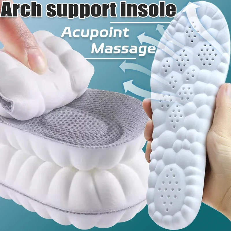 

4D Acupoint Massage Insoles Relieve Foot Fatigue Shock Absorbing Shoe Pad Long-lasting Sweat Absorption Breathable Shoes Insole