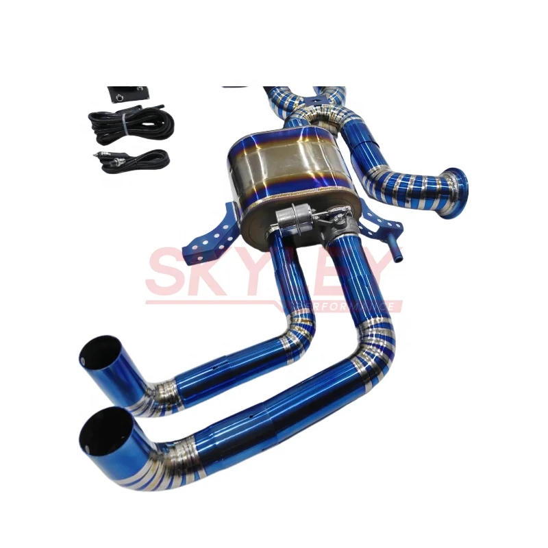 عادم SKYLEY من التيتانيوم لأودي R8 V8 4.2l/v10 5.2l 2010- كاتم صوت التحكم Valvetronic المحور الخلفي صمام عادم Catback