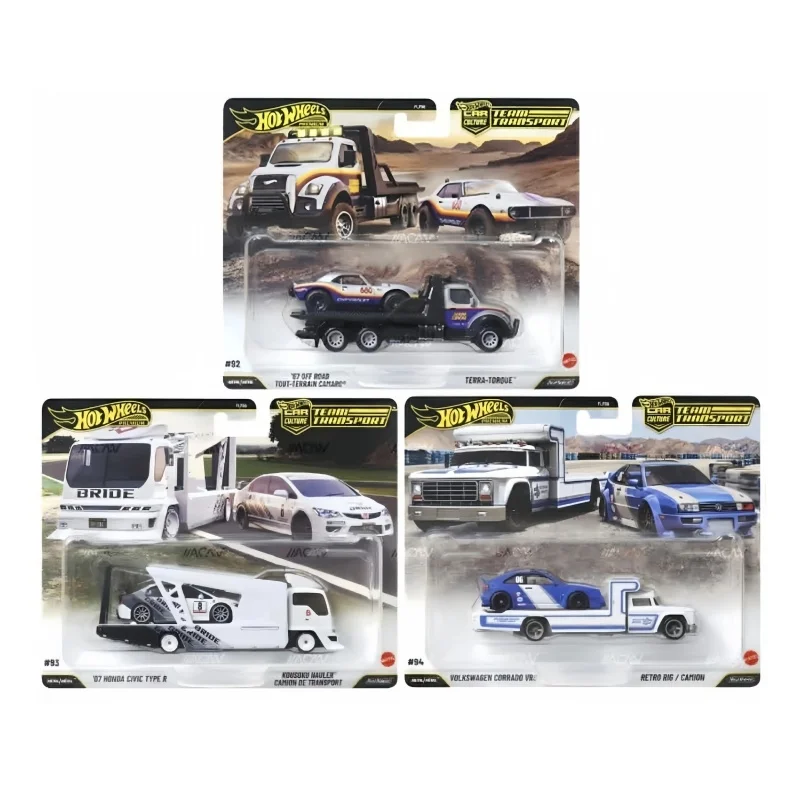 

Original Hot Wheels Car Culture FLF56 Team Transport Serise Die Cast Model Honda Civic Volkswagen Surprise Collection Cars Gifts