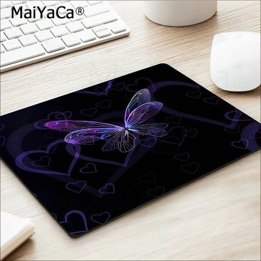 Butterfly Mousepad Rubber Small Thickened Mouse Pad Gaming Keyboard Table Mat Office Supplies Room Decor For PC Mouse Carpet