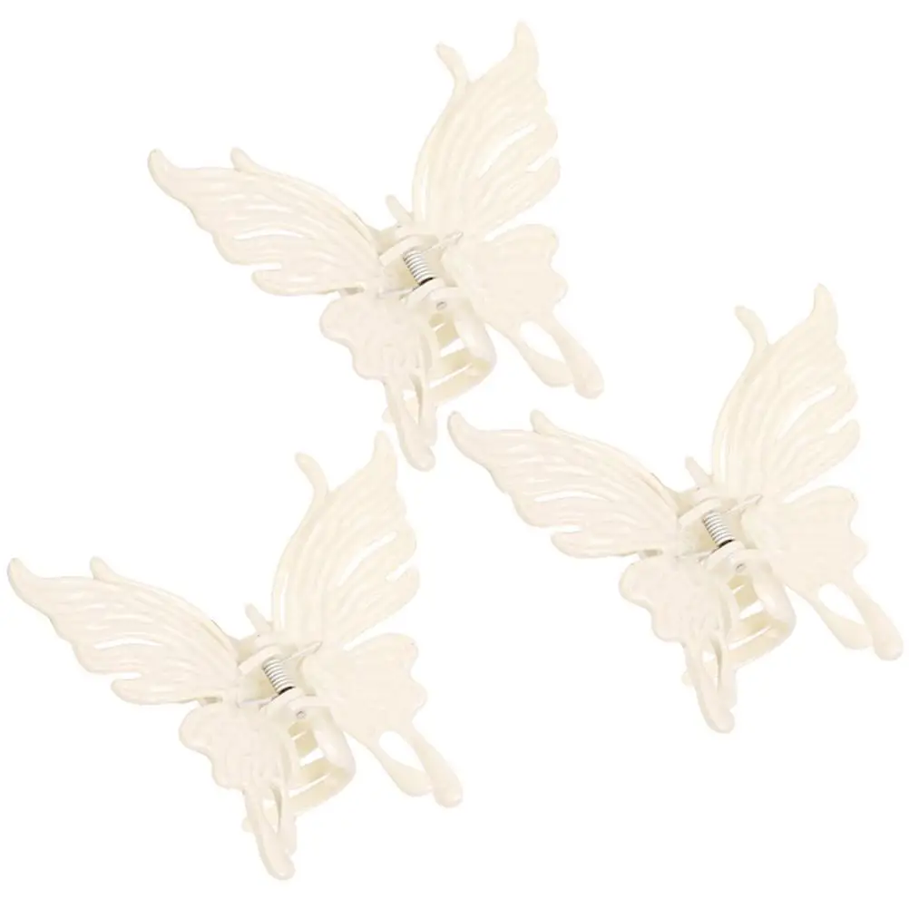 

3 Pcs Large Claw Clips for Thick Hair Plastic Jaw Short Women Barrettes Butterfly Hair Clips Bath Makeup Washing