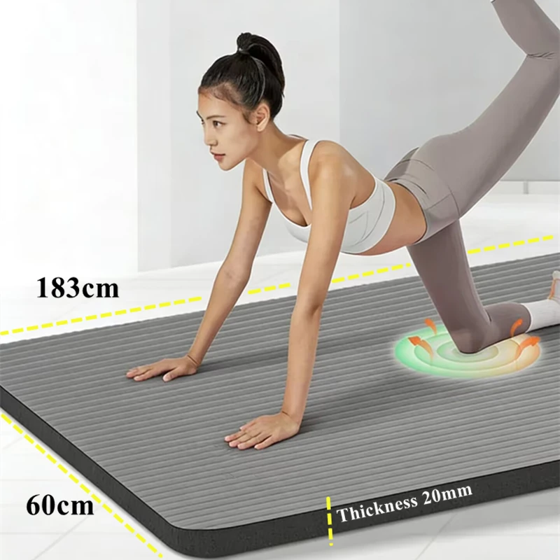 

20mm Thick Durable Outdoor Non-Slip Pilates 183x60cm Yoga Mat Gym Fitness Workout Moisture-proof Camping Picnic Mat Exercise