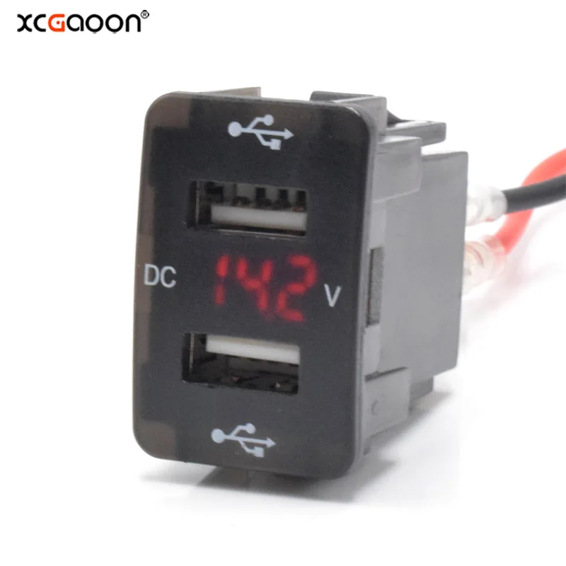 

5V 2A / 2A Dual 2 USB Car Charger Interface Socket Adapter for HONDA with LED Voltmeter