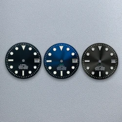 28.5mm S Logo SUB Dial Suitable For NH35/NH36/4R/7S Automatic Movement C3 Green Luminous Watch Modification Accessories