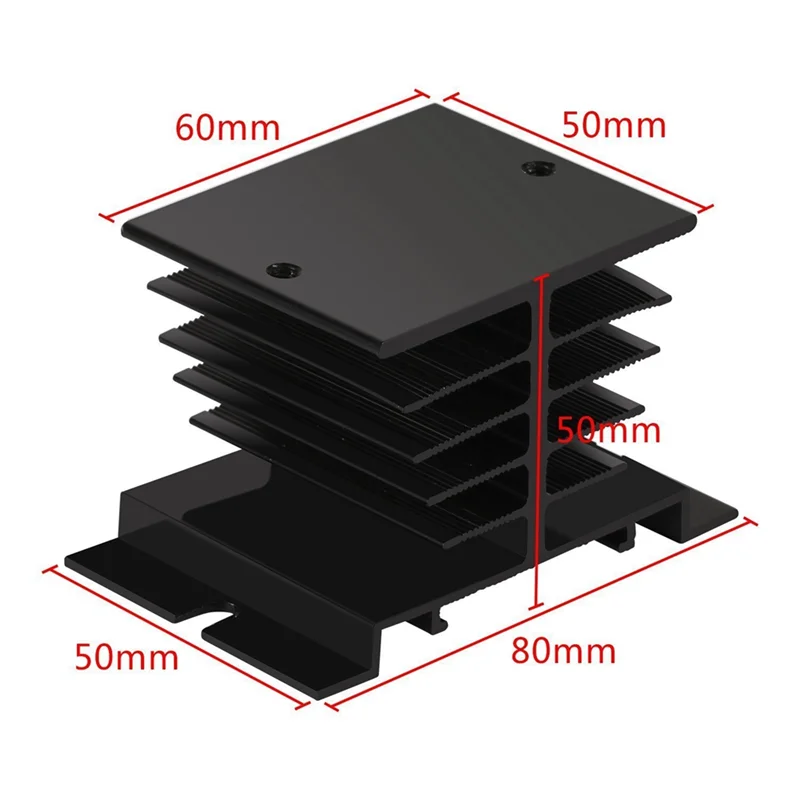 9PCS Heatsink PID Temperature Controller Heat Sink For Solid State Relay And SSR Radiator Module Black For SSR-10,25,40A