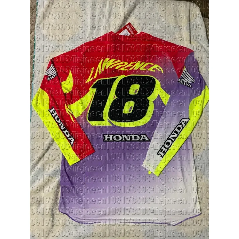 

Honda Retro Motorcycle Jersey Long Sleeve Riding Shirt #18 Off-Road Biker Fall Winter Sun Protection Quick Dry Moto Sportswear