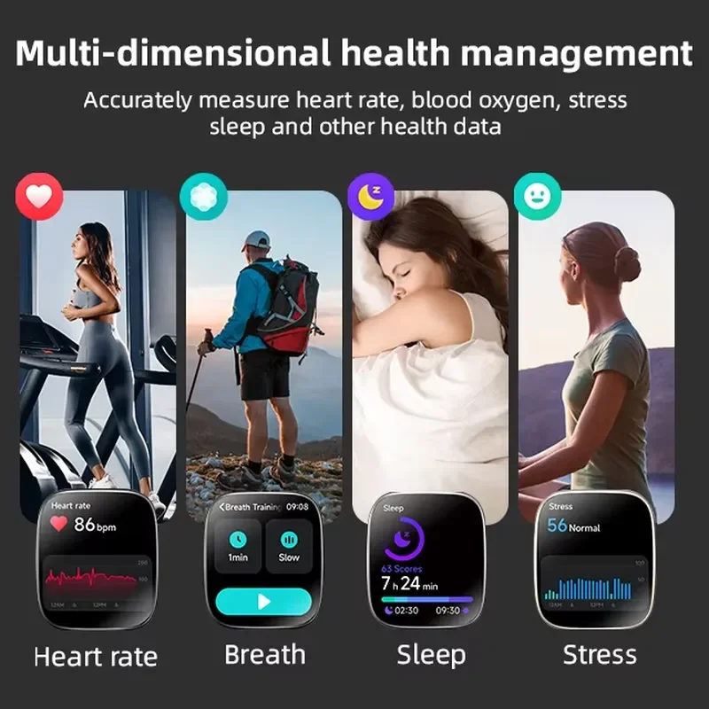 2025 Fashion Man Smart Watch Manufacturer 1.85" AMOLED Curved Factory Price BT Call IP68 Waterproof Fitness Tracker view 6