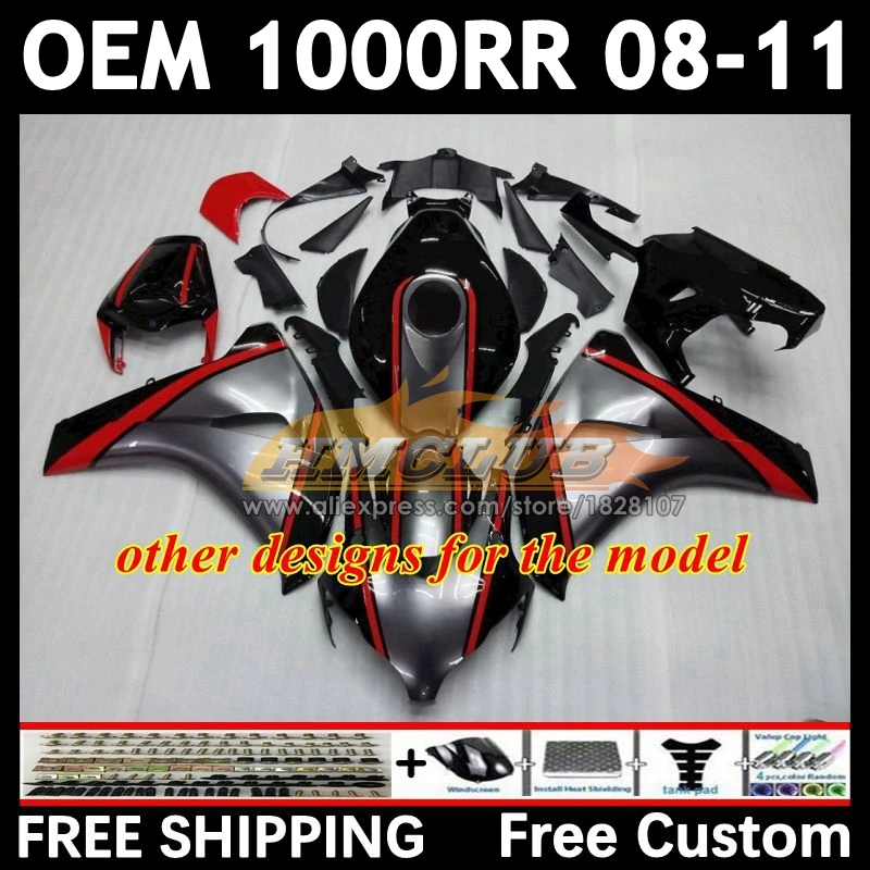 OEM Fairing For HONDA CBR1000 CBR 1000 RR CC 1000RR 77No.52 CBR1000RR 08 09 10 11 2008 2009 2010 2011 Injection Kit black white