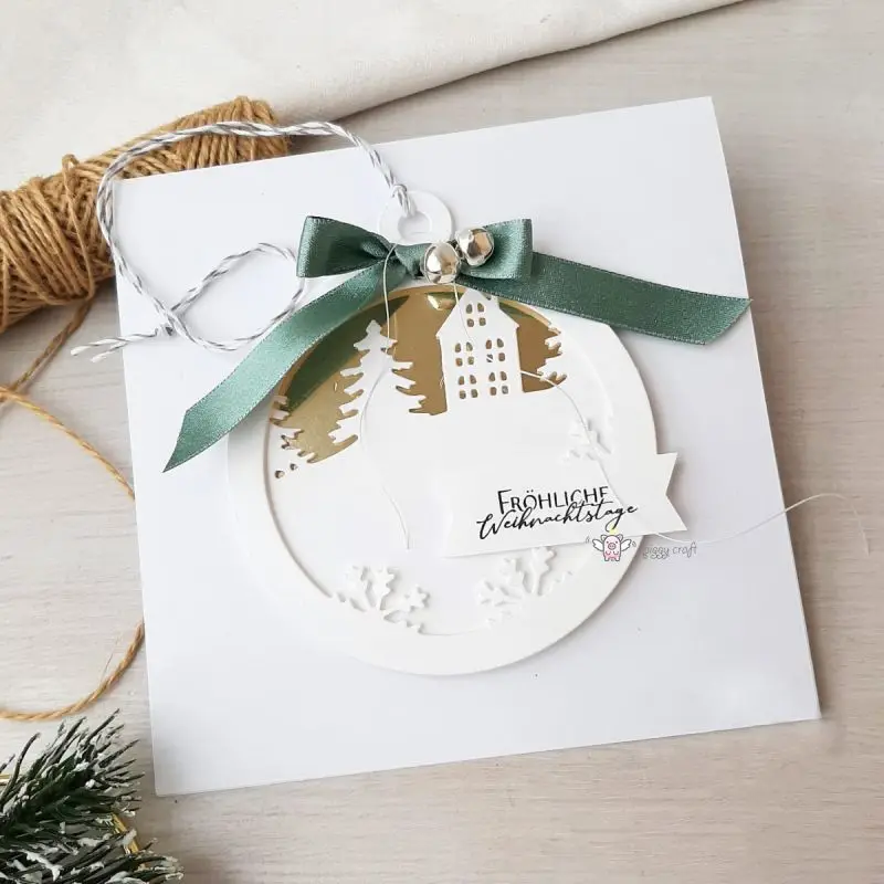 Piggy Craft metal cutting dies cut die mold Christmas bell tag Scrapbook paper craft knife mould blade punch stencils dies
