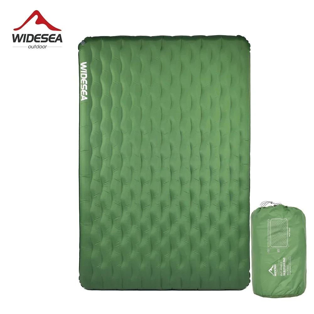 Widesea Camping Double Inflatable Mattress Outdoor Sleeping Pad Bed Ultralight Folding Tent Travel Cushion Beach Air Mat