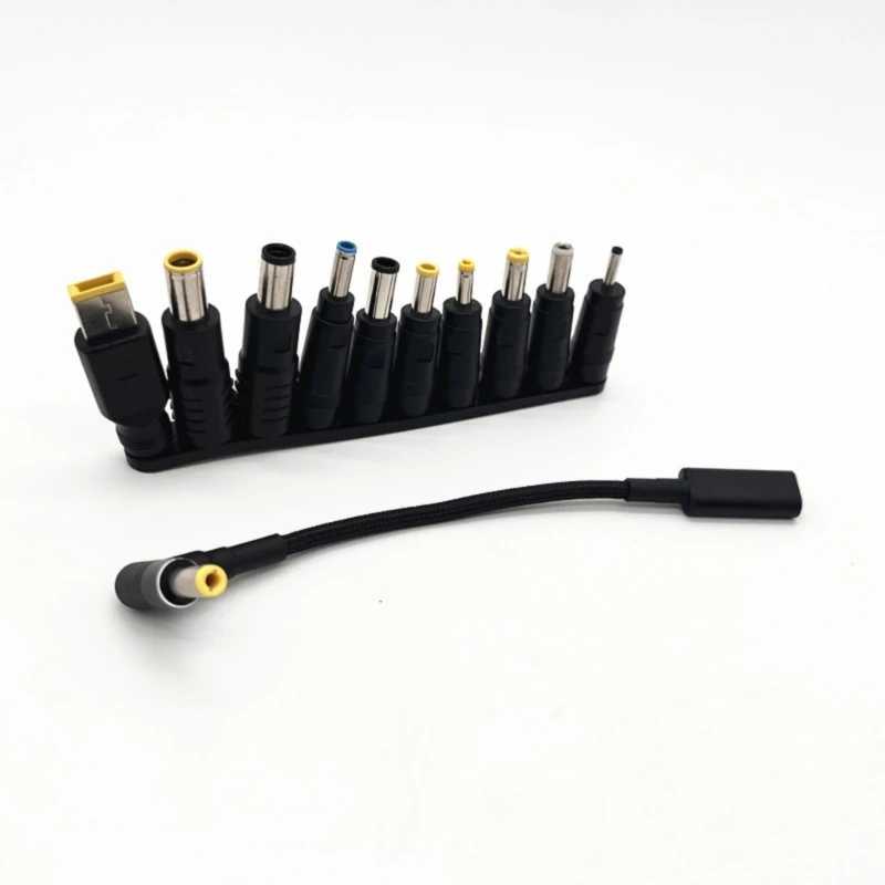 10 peças adaptador de alimentação para laptop tipo c fêmea para 7.9x5.5 7.4x5.0 4.5x3.0 6.5x4.4 5.0x3.0 4.0x1.7 5.5.x1.7 5.5x2.5 3.0x1.1mm conector