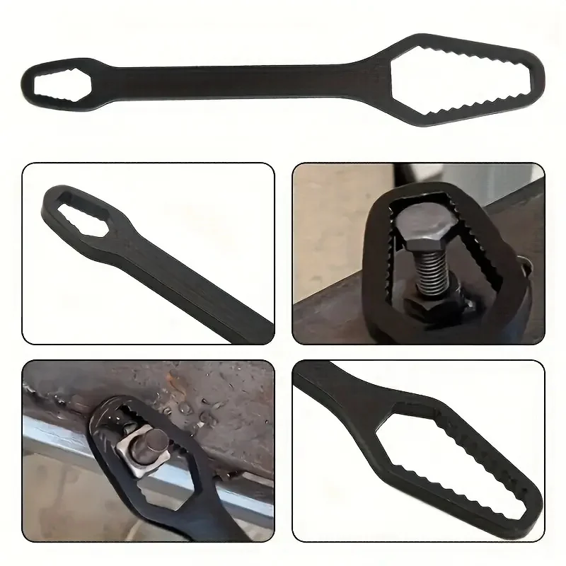 1pc Universal Double-head Wrench Multi-functional Non-slip Household Tools Self-tightening Adjustable Wrench Portable Hand Tool