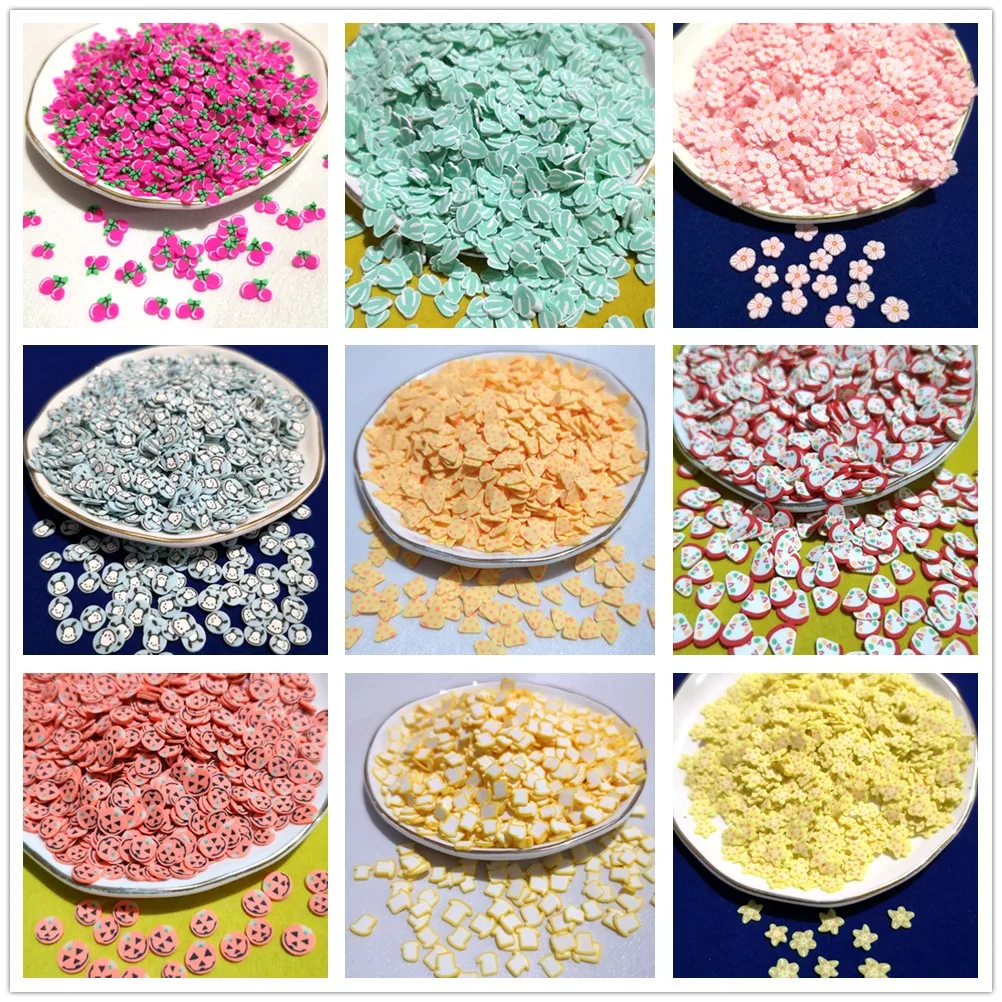 20g Soft Pottery Addition Fruit Vegetable Animal Slices For Slime Fluffy DIY Mobile Supplies Slime Accessories Kits For Children