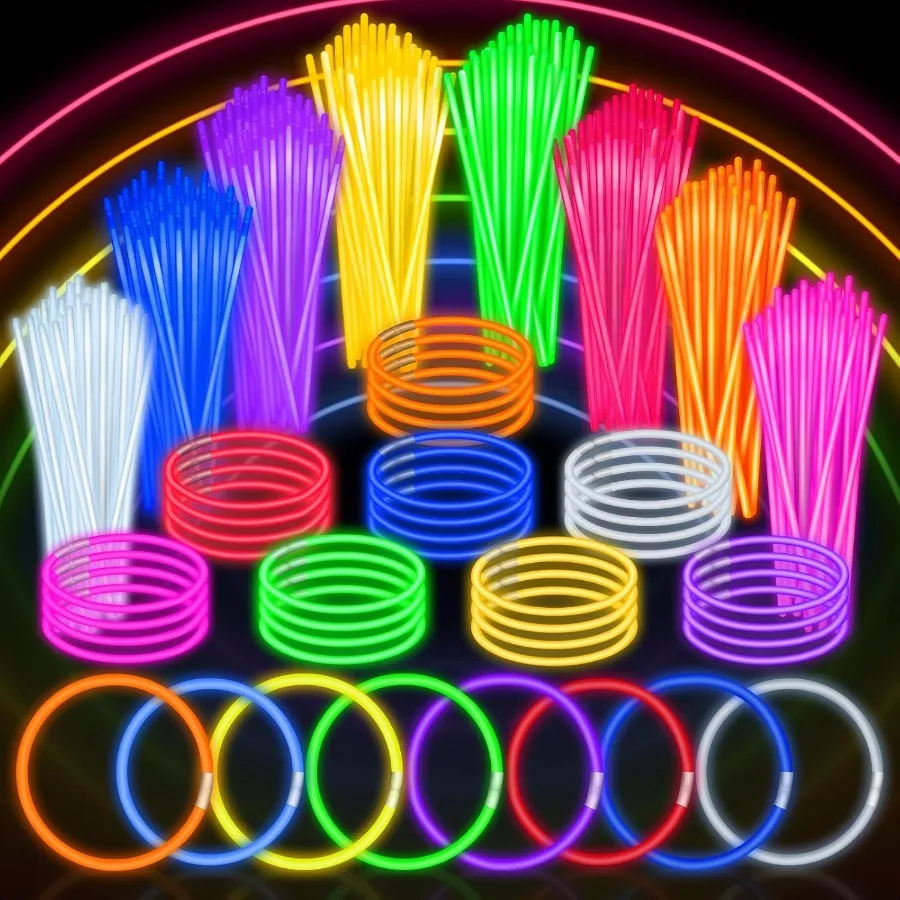 

100 PCS Glow Sticks Bulk Party Favors 8 Glow in the Dark Party plies Light Sticks for Party Favors Glow Necklaces and Bracelets