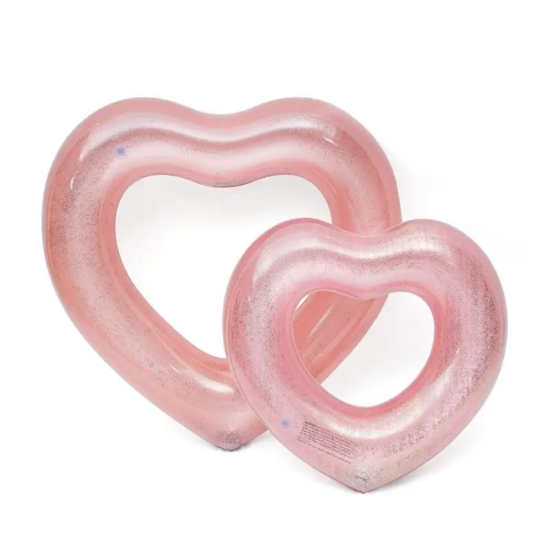 

Hot Selling Heart Shape Inflatable Swim Ring with Glitters Inside Heart Shape Swim Ring with Glitters Inside