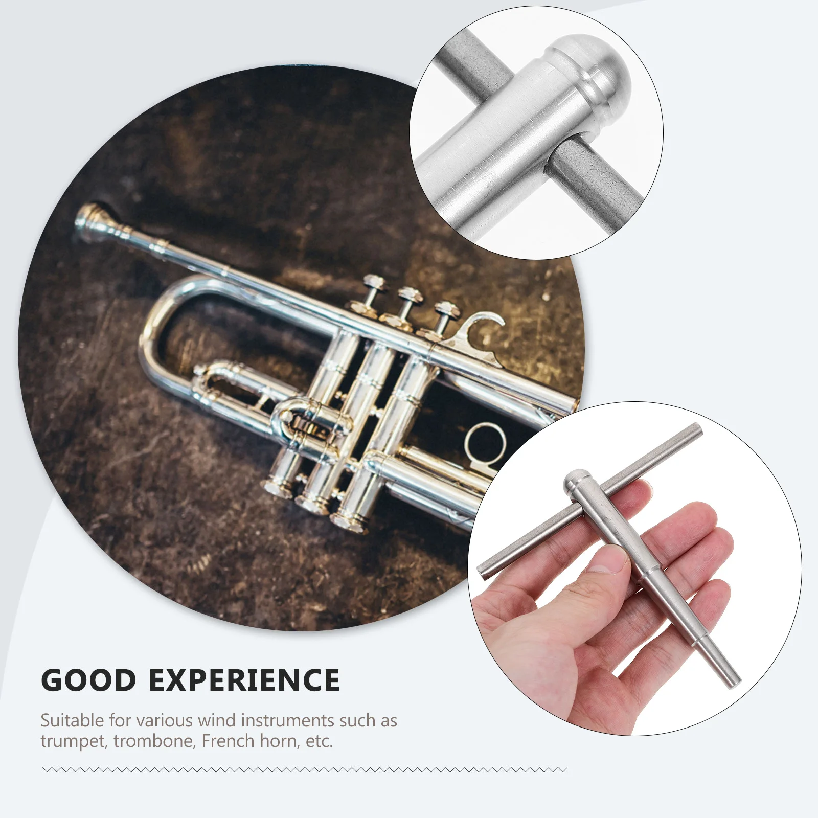 Accessori per tromba Strumento Bocchino Strumenti di riparazione per centratura Chiave per corno Strumento musicale