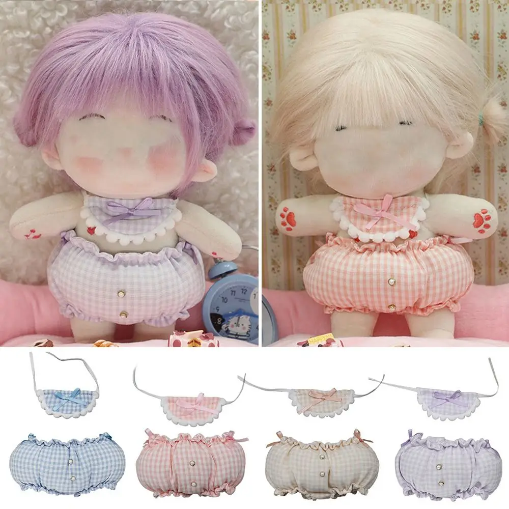 

Replacement Outfit Photo Props Changing Dress Game Grid Lace Bowknot 20cm Doll Clothes Cos Suit Bread Pants Bib Suit