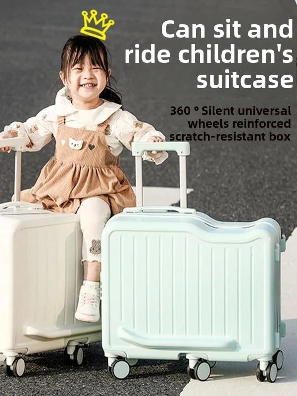 

Children's Travel Suitcase 20-25 Inch Password Lo Lage Boys And Girls Can Sit And Ride New 2025 Small Size Carry-On Bag