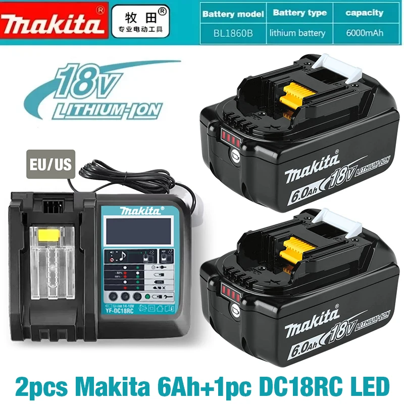 

DHL Ship Makita 18V 6.0Ah Rechargeable Battery ,For Makita BL1830 BL1830B BL1840 BL1840B BL1850 BL1850B Power Tools Battery