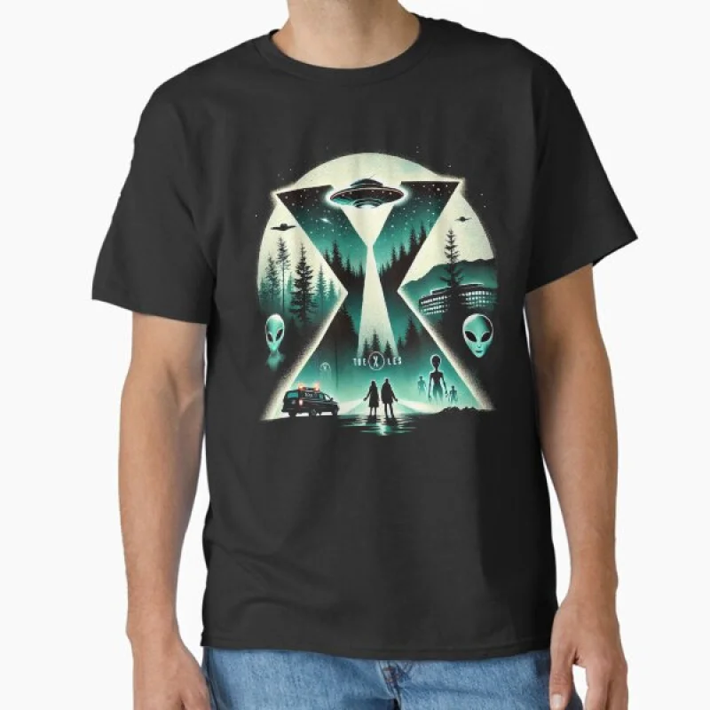 

X mysteries Vintage Sci fi tv series The X Files Trust No One Gift t shirt Retro Alien movie Graphic clothes All size tops
