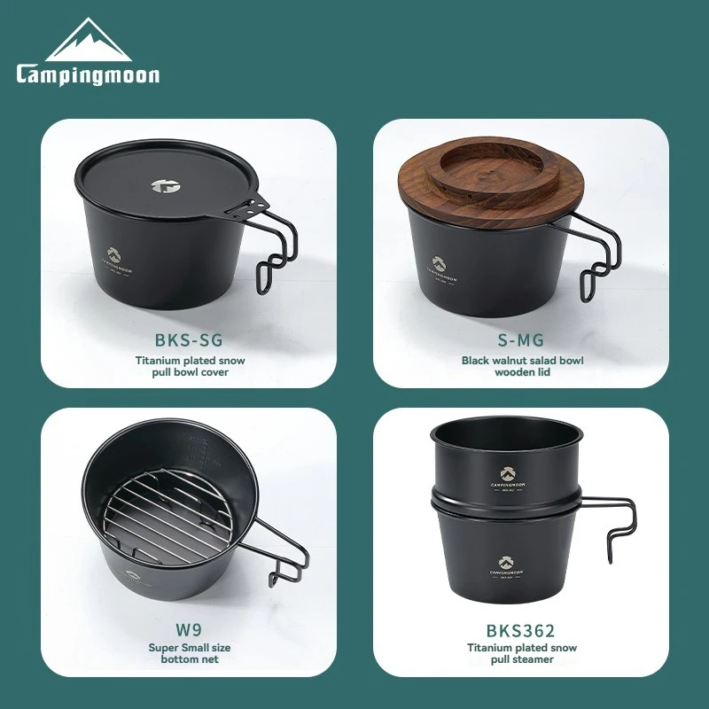 

CAMPINGMOON BKS-369 Stainless Steel Multi-Purpose Cookware Pot Food Steamer for Outdoor Camping