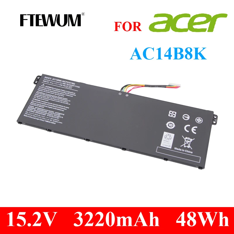 celulas 152v 3220mah da bateria do portatil para acer ac14b8k 4icp5 57 80 para acer aspire cb3111 es1511 es1 512 v3 111 v3371 48wh 01
