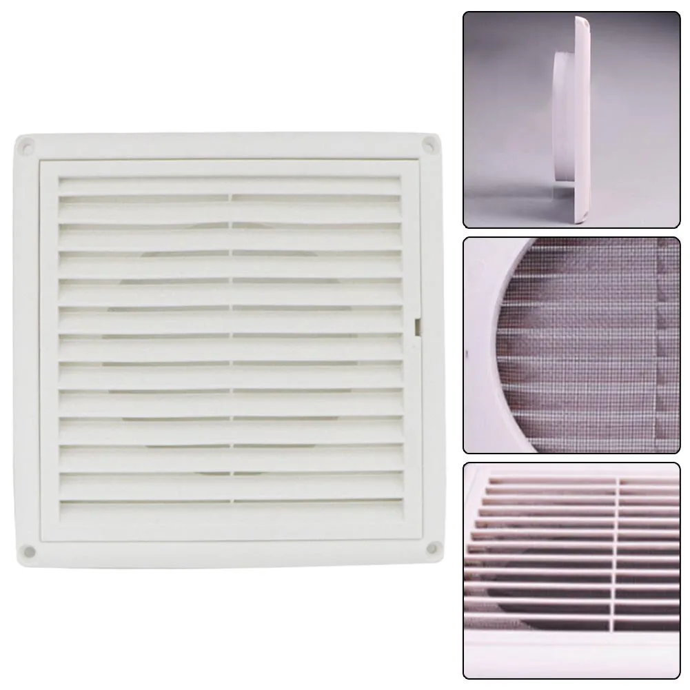 Outdoor Square Vent Louver Ventilation Grill With Filter Fresh Air System Mosquito Insect Net Cover Screen Exhaust Outlet