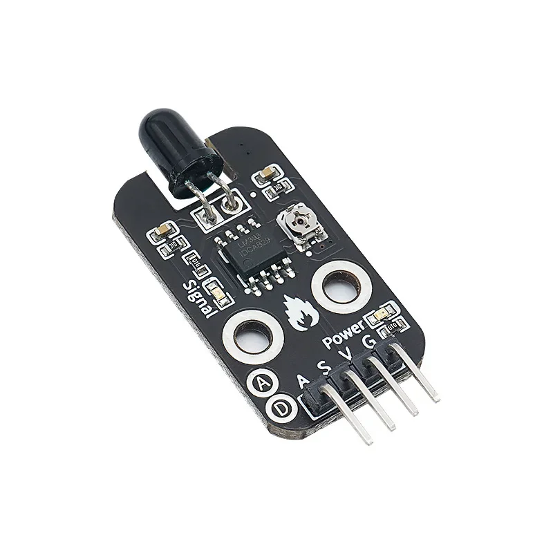 Sensor de llama Módulo de detección de fuente de fuego Receptor infrarrojo adecuado para placa de desarrollo de kit Arduino (4 cables)